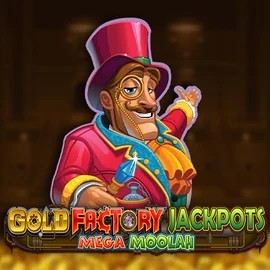 Enjoy Gold Factory Jackpots Mega Moolah by Aurum Signature Studios – logo hosted on vegasherocasinoo.com