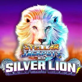 Stellar Jackpots with Silver Lion slot logo by Lightning Box Game at Vegas Hero Casino